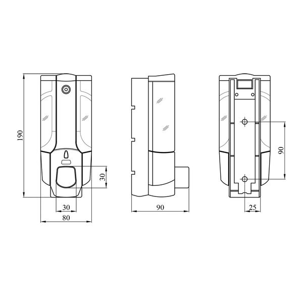 Настінний дозатор для рідкого мила (пластик) 380 ml WAL SEI3-F38 WALSEI3F38 фото